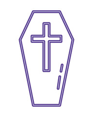 Obraz premium halloween wooden coffin neon style icon