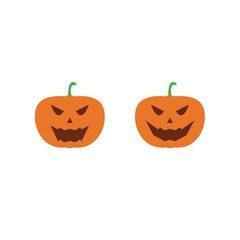 2 Collection of Spooky Halloween Pumpkin Character (Jack-o'-lantern) Illustration