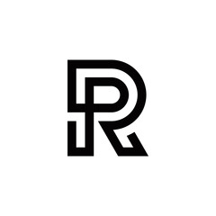 Obraz premium r p rp pr initial logo design vector graphic idea creative