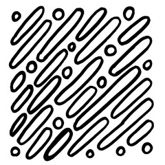 Black and white hand-drawn background.
