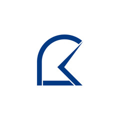 abstract letter rk geometric arrow simple logo vector