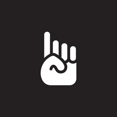 Obraz premium pointing up hand palm number one symbol vector