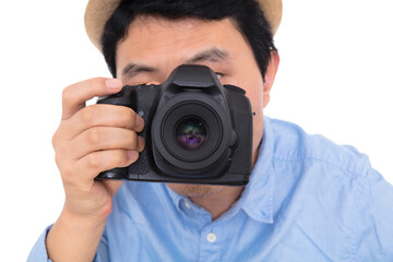 Obraz premium Chinese male photographers are creating