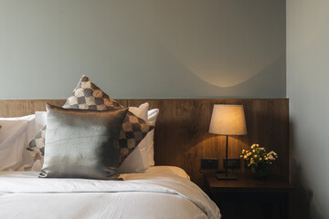 black and grey modern bedroom interior