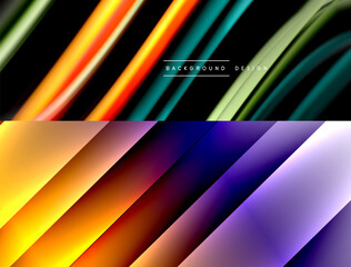 Fototapeta premium Set of minimal geometric vector backgrounds
