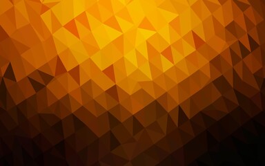 Dark Yellow, Orange vector abstract polygonal cover.