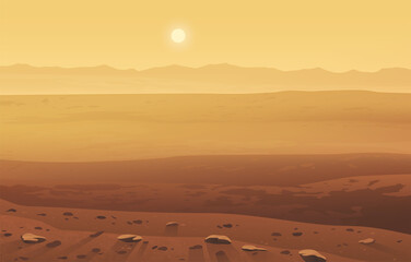 Alien landscape of Mars, the martian surface. © NMacTavish
