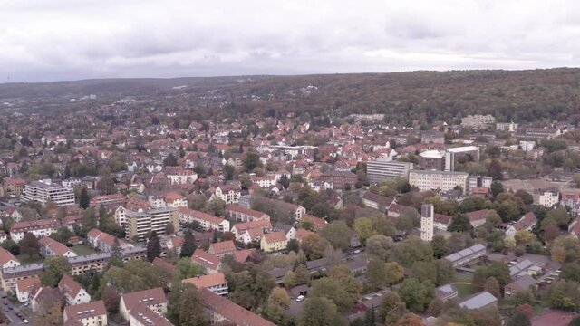 Drone Aerial Shot of the Suedstadt of Goettingen in lower saxony, germany, europe.