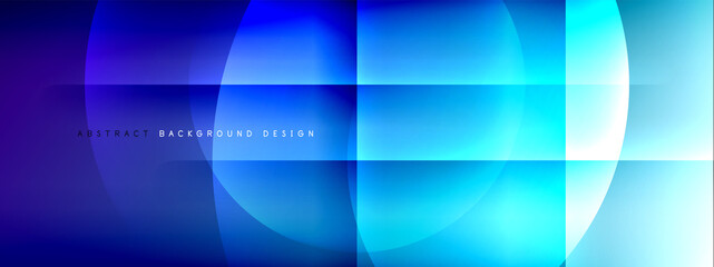 Vector abstract background - circle and cross on fluid gradient with shadows and light effects. Techno or business shiny design templates for text