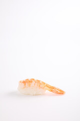 Shrimp sushi Japanese food isolated in white background