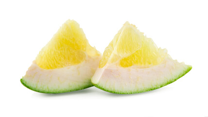 pomelo with slice an isolated on white background