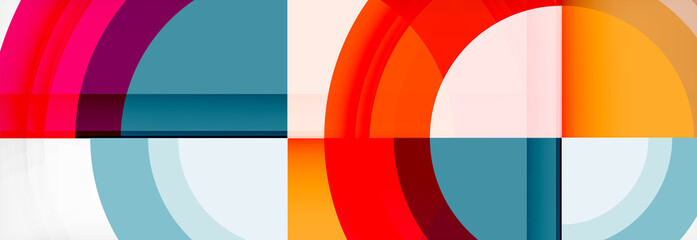 Round shapes, triangles and circles. Modern abstract background