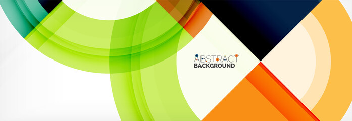 Fototapeta premium Round shapes, triangles and circles. Modern abstract background