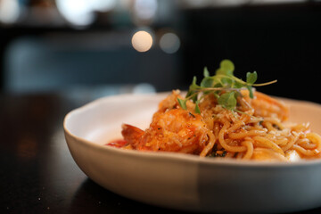 spaghetti pomodoro with sea food