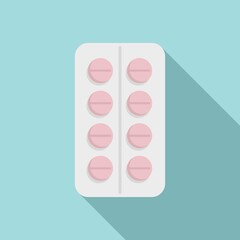 Pill pharmacy icon. Flat illustration of pill pharmacy vector icon for web design