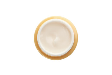 Cosmetic cream in jar isolated on white background