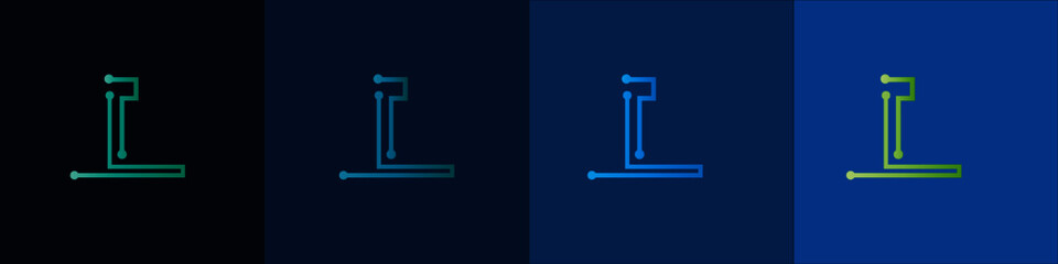 Letter L logo, Technology and digital abstract dot connection
