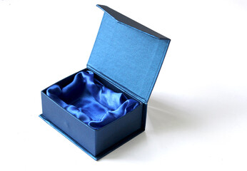 open blue box isolated on white background