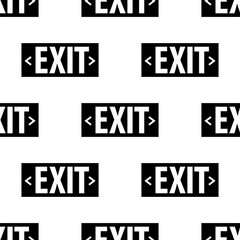 Fototapeta premium Exit Icon Seamless Pattern, Exit Sign Icon, Normal , Emergency, Special, Fire, Faster Evacuation Exit