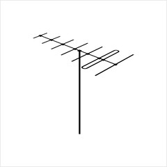 Tv Antenna Icon, Uhf Vhf Fm Digital Outdoor Television Multi Band Aerial
