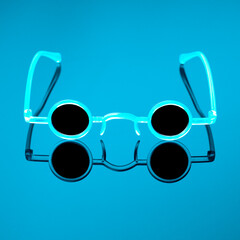 Modern fashionable spectacles in neon