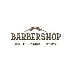 Vector illustration of barbershop lettering for banner, leaflet, poster, clothes, logo, advertisement design. Handwritten text for template, signage, billboard, printing, price list of the barbers
