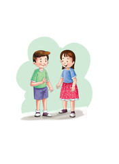 girl and boy talking
