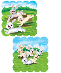 Obraz na płótnie Canvas rabbits running