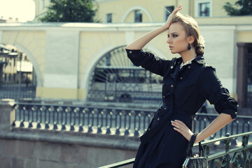 beautiful city woman has walking on a street