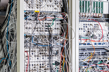 ethernet cables connected to server switch