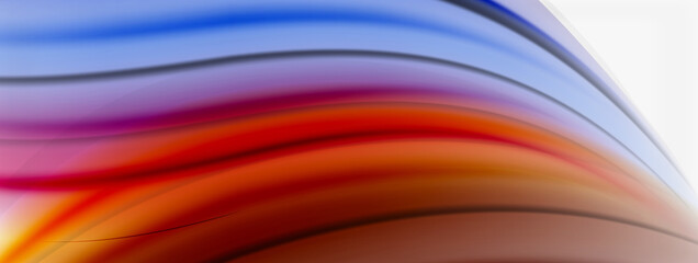 Abstract Background. Smooth flowing lines, blurred waves, rainbow color style stripes. Vector illustrations for covers, banners, flyers and posters and other