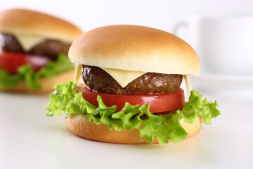 ハンバーガーのアップ