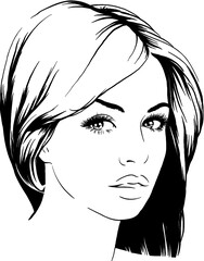 Portrait of a beautiful woman face with beautiful eyes. Cute girl