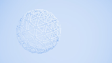 A ball of molecular mesh. 3D image.