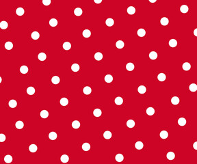 Vintage polka dots white and red pattern, colorful background - vector abstract background