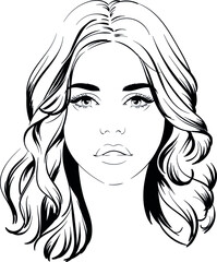 Portrait of a beautiful woman face with beautiful eyes. Cute girl