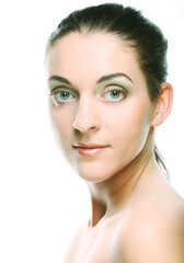 Beautiful health woman face with clean purity skin