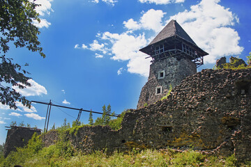 Nevitsky castle is the pearl of Transcarpathia. The ruins of an ancient castle built in the 13th century. One of the most interesting castles near Uzhgorod, Zakarpattia region, Western Ukraine.