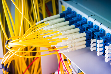 fiber optic cables connected into main data switch
