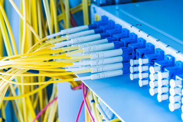 fiber optic cables connected into main data switch