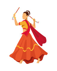 navratri dancer female traditional character