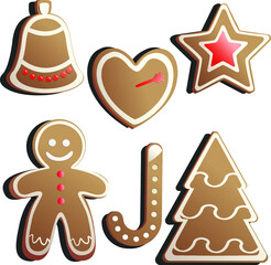 Gingerbread cookies set