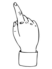 Vector isolated element. Hand, thumbs up. Point a finger