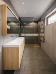 Modern bathroom interior showcase
