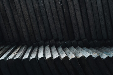 Cement board surfaces are stacked together.Cement surfaces stacked