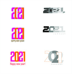 Composition of numbers 2021 for a calendar or postcard