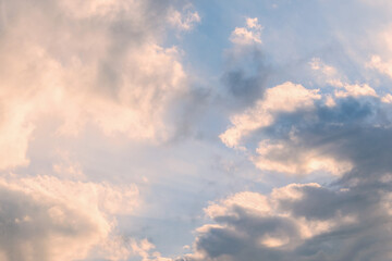 Pink clouds in the morning sky