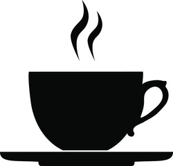 Tea or coffee icon, vector logo isolated on white background