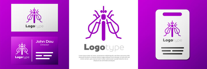 Logotype Experimental insect icon isolated on white background. Logo design template element. Vector.