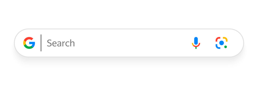 Google search bar. Classic Search window with shadow on withe background. Vector illustration EPS10	